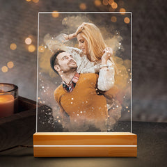 Customized Valentine Gift | Custom Photo Acrylic Plaque Led Night Light