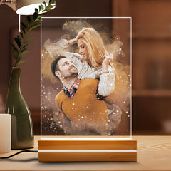 Customized Valentine Gift | Custom Photo Acrylic Plaque Led Night Light