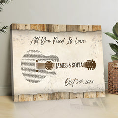 Personalized Valentine Gift | Custom Song Lyrics on Canvas