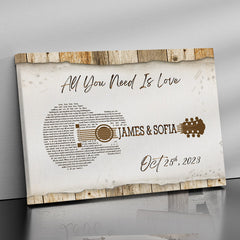 Personalized Valentine Gift | Custom Song Lyrics on Canvas