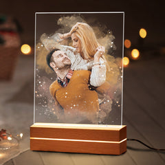 Customized Valentine Gift | Custom Photo Acrylic Plaque Led Night Light