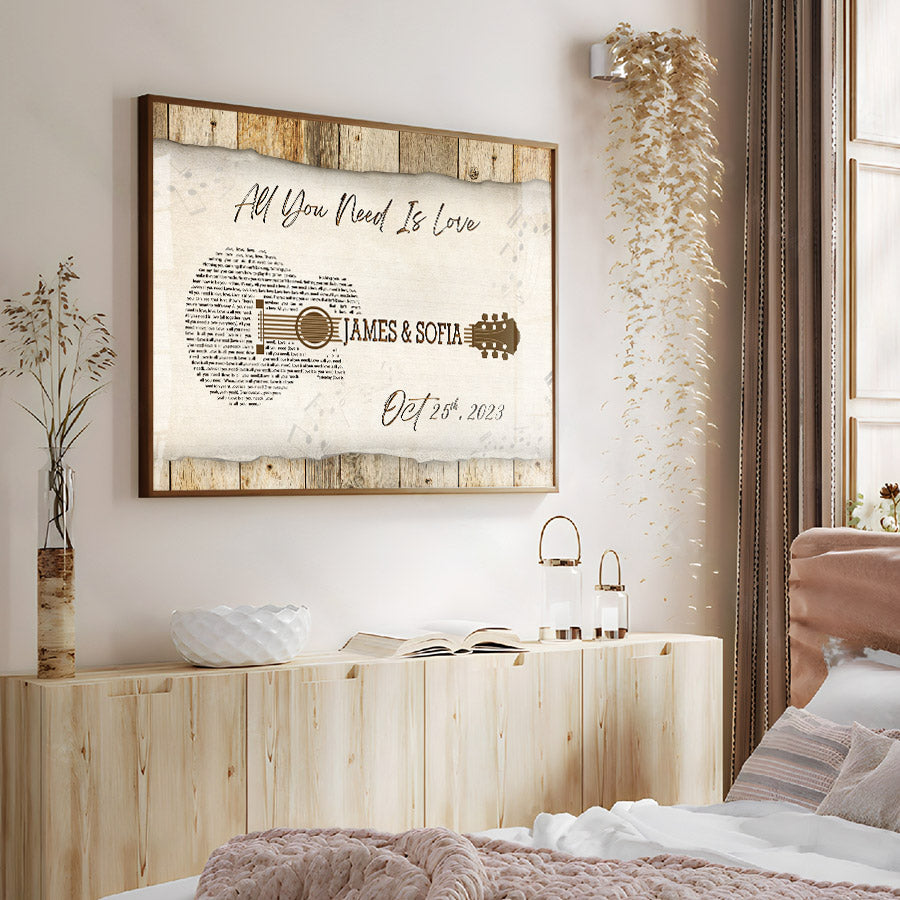 Personalized Valentine Gift | Custom Song Lyrics on Canvas