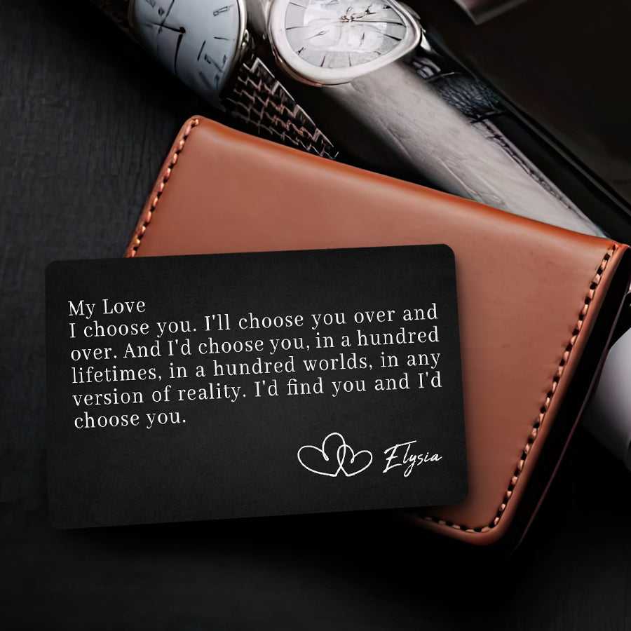 Customized Valentine Gifts | Personalised Valentines Gifts for Him | Personalized Metal Card for Wallet