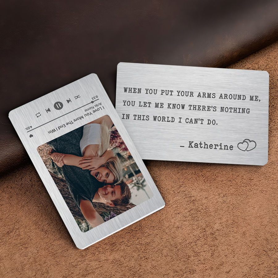Customized Valentines Gifts for Him | Custom Song Wallet Insert Card