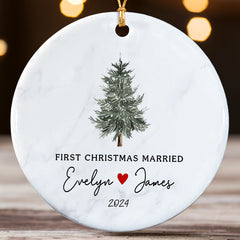 First Christmas Married Ornament | Mr Mrs Personalized Wedding Ornament
