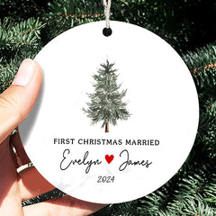First Christmas Married Ornament | Mr Mrs Personalized Wedding Ornament