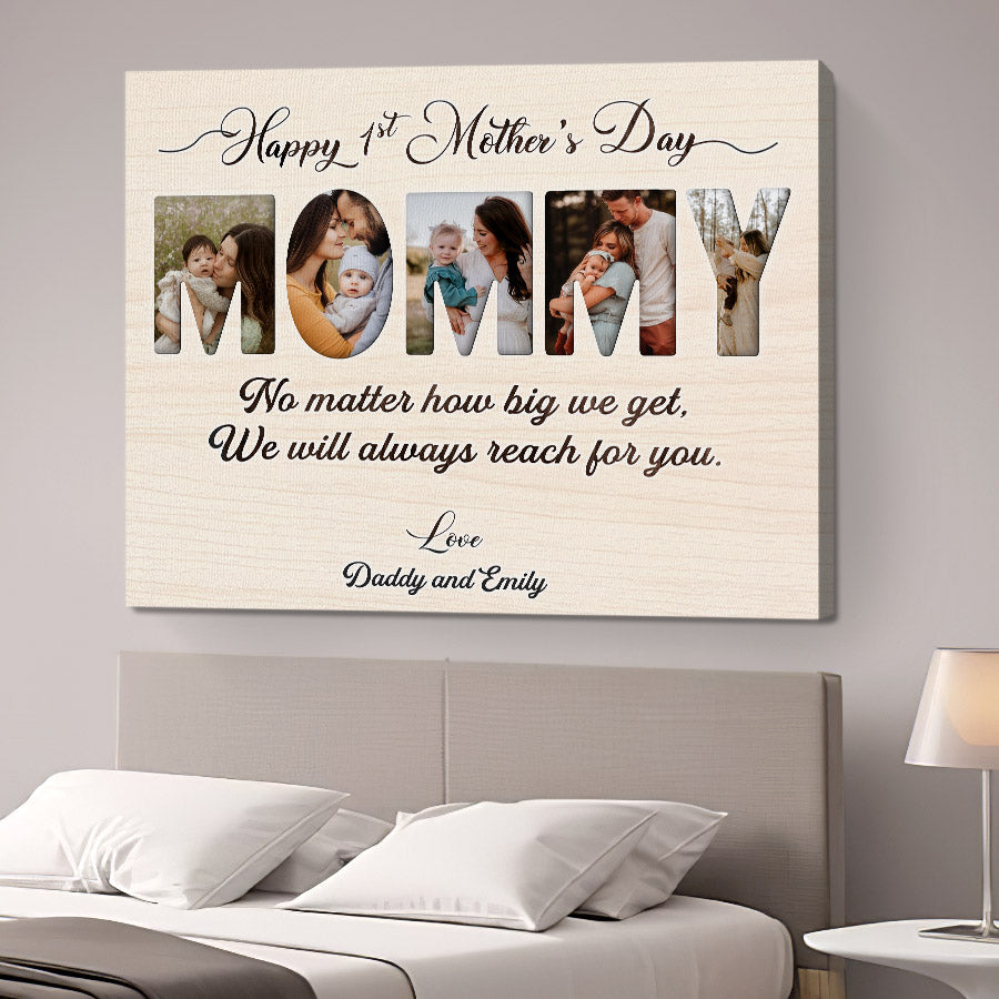First Mother’s Day Gift | Mommy Photo Collage Mother’s Day Canvas Art