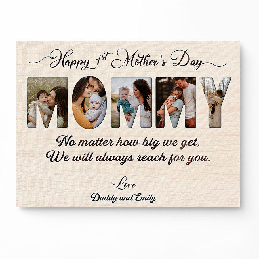 First Mother’s Day Gift | Mommy Photo Collage Mother’s Day Canvas Art
