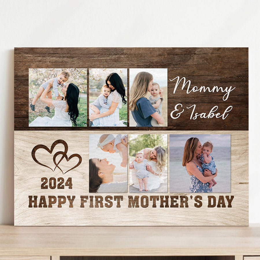 First Mother’s Day Gift | Custom Canvas Photo Collage For New Mom