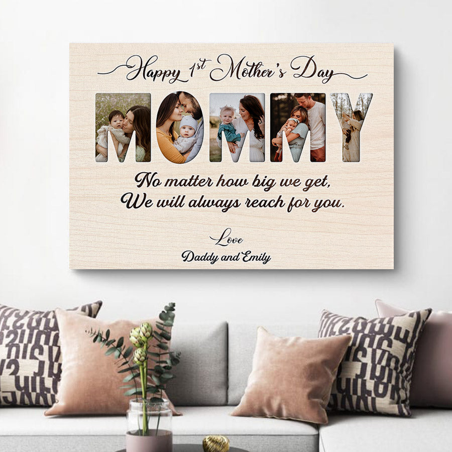 First Mother’s Day Gift | Mommy Photo Collage Mother’s Day Canvas Art