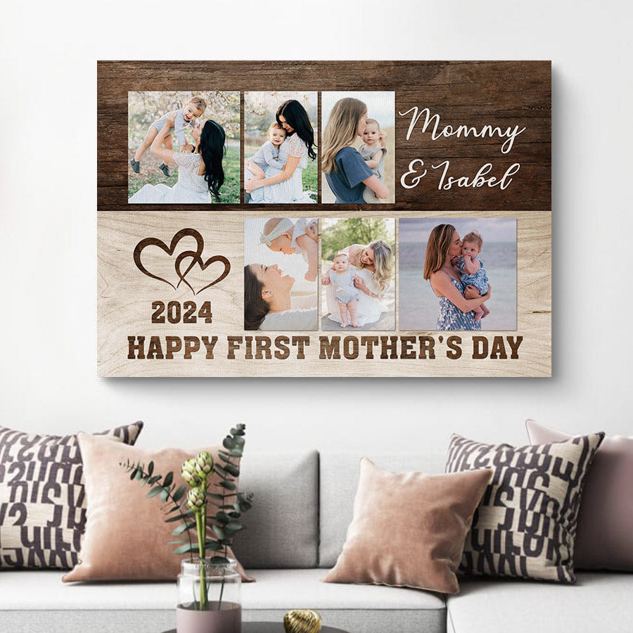 First Mother’s Day Gift | Custom Canvas Photo Collage For New Mom