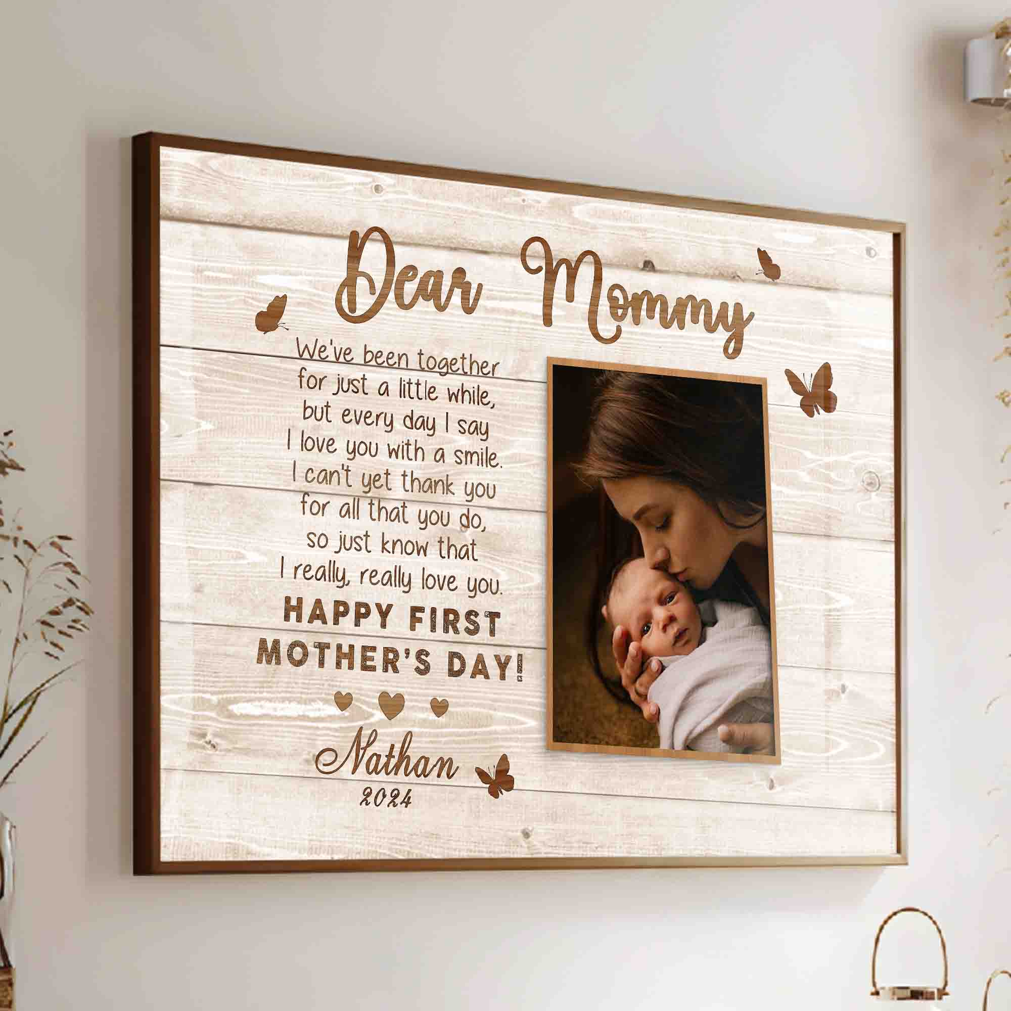 First Mother’s Day Gift | Dear Mommy Canvas Mothers Day Painting