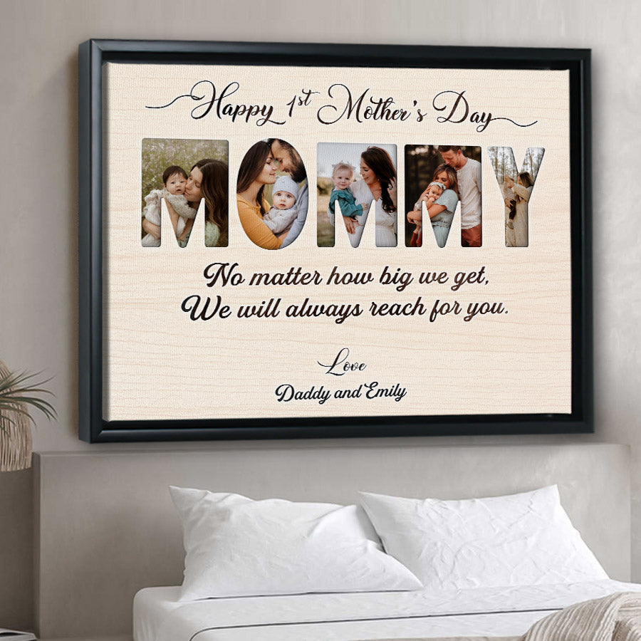 First Mother’s Day Gift | Mommy Photo Collage Mother’s Day Canvas Art