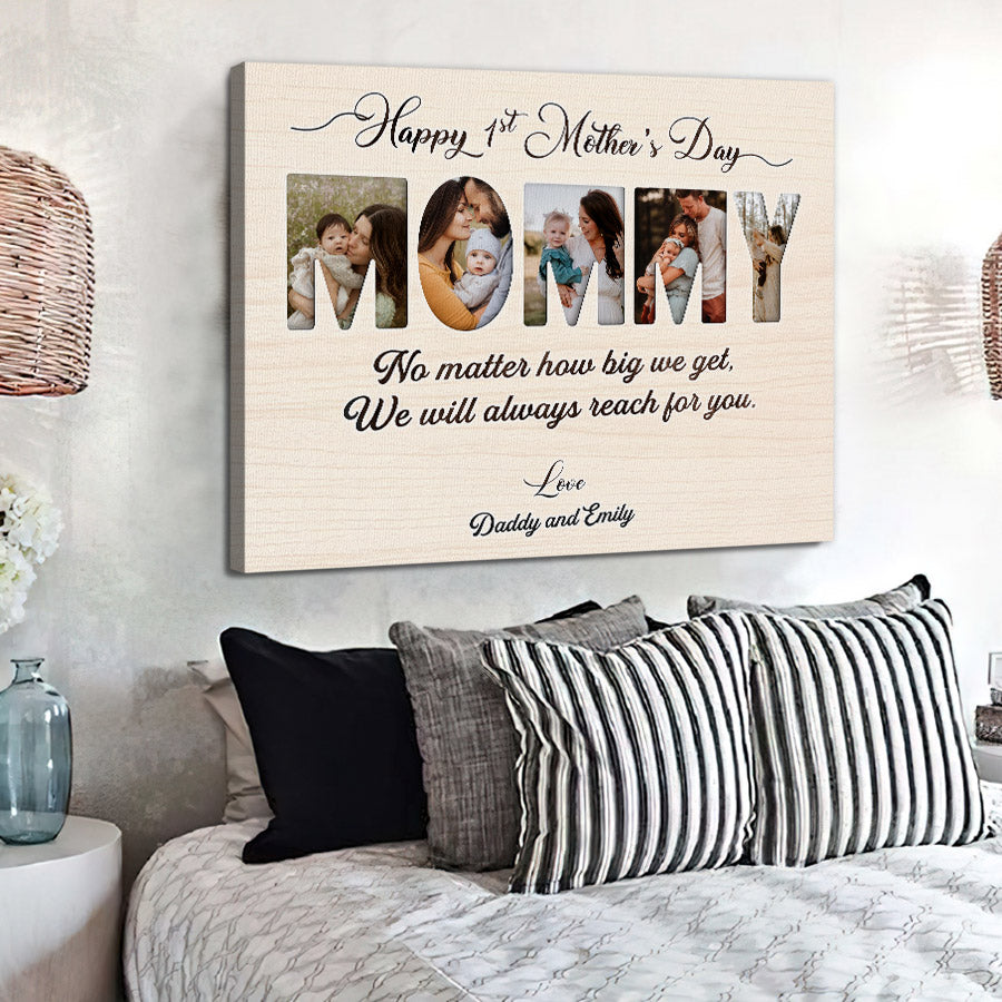 First Mother’s Day Gift | Mommy Photo Collage Mother’s Day Canvas Art