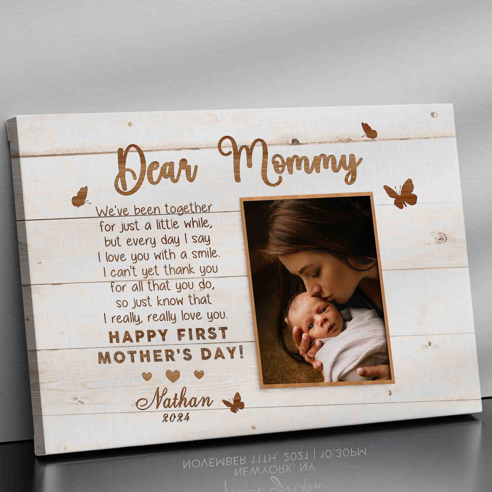 First Mother’s Day Gift | Dear Mommy Canvas Mothers Day Painting
