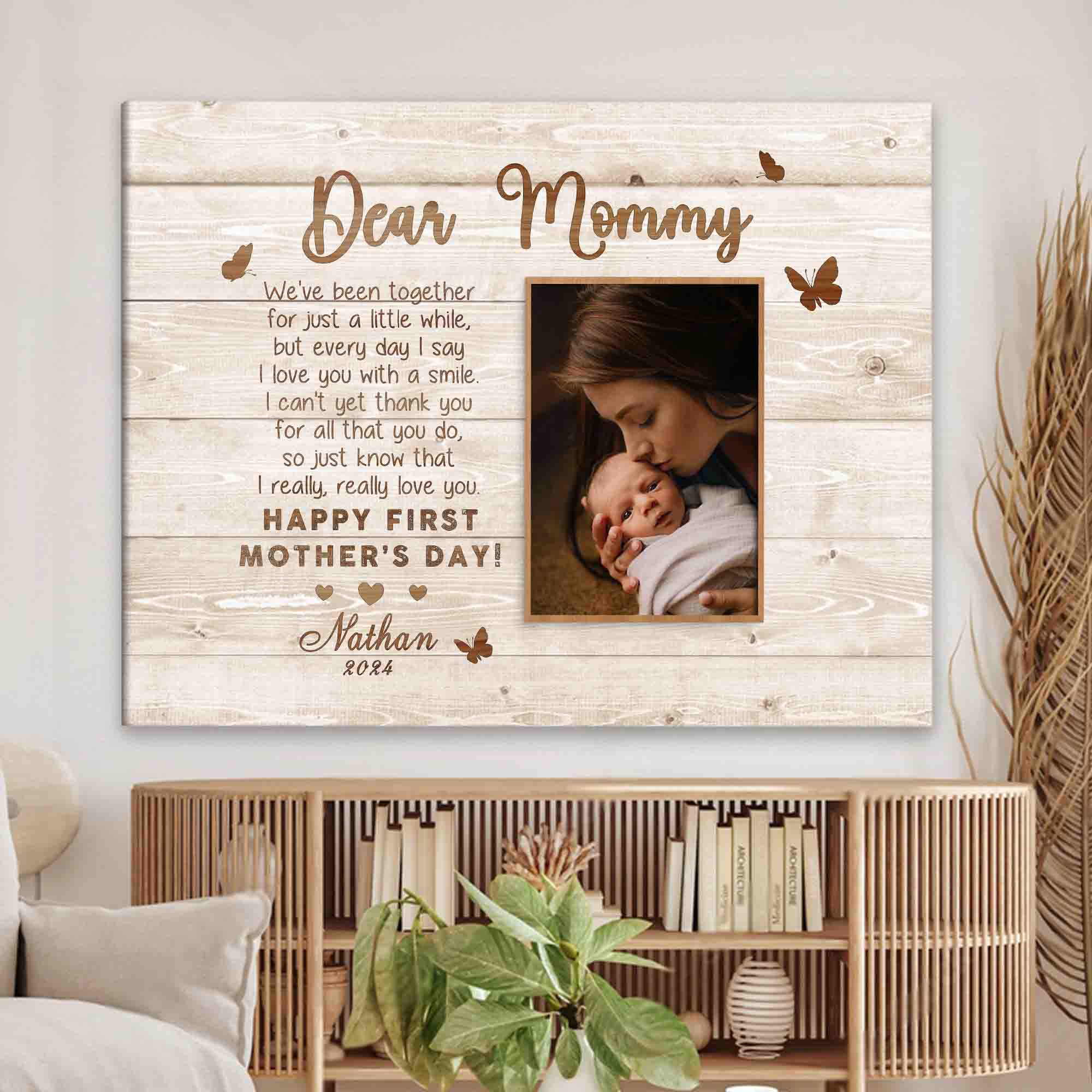 First Mother’s Day Gift | Dear Mommy Canvas Mothers Day Painting