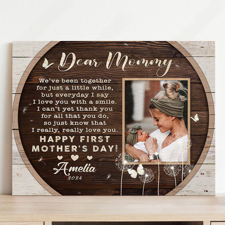 First Mother’s Day Gift | Dear Mommy Photo Canvas Custom