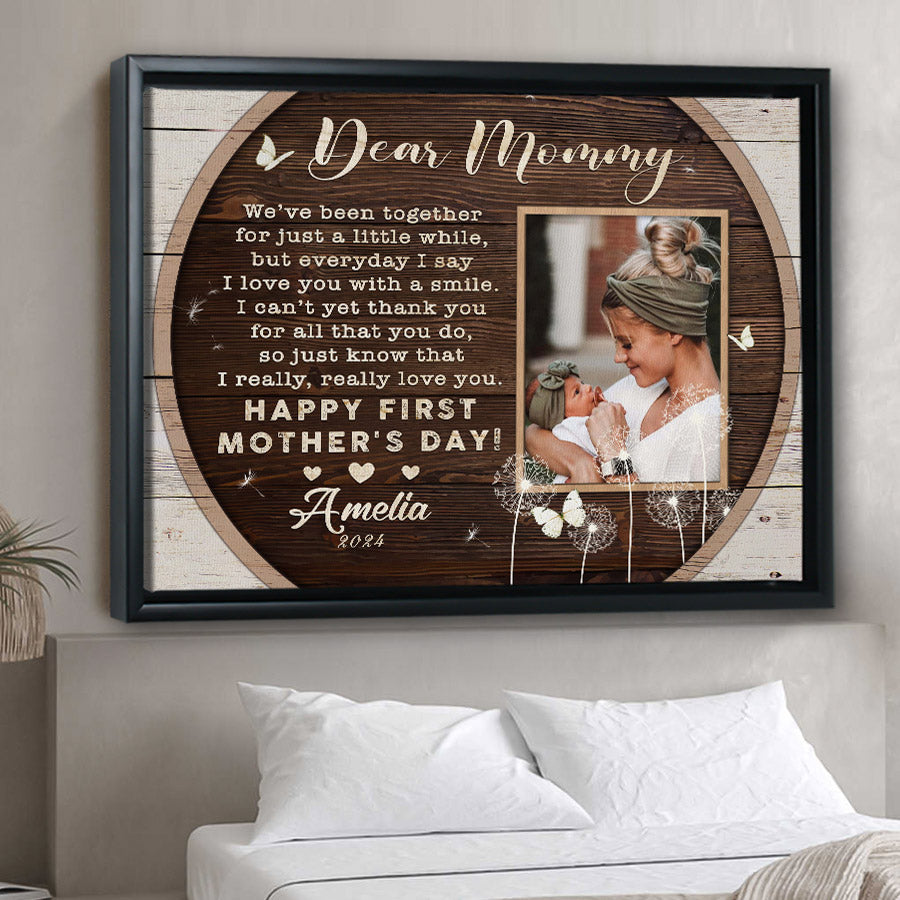 First Mother’s Day Gift | Dear Mommy Photo Canvas Custom