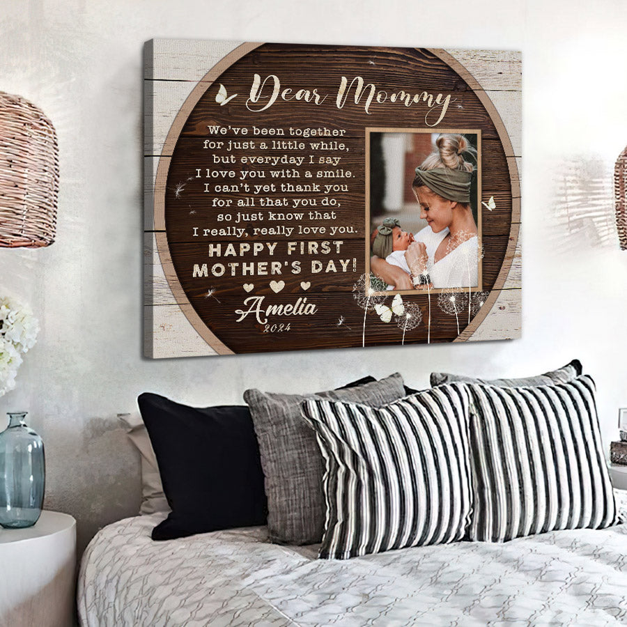 First Mother’s Day Gift | Dear Mommy Photo Canvas Custom