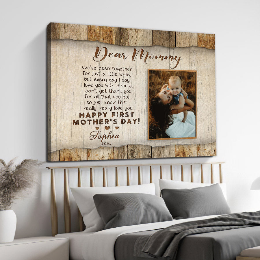 First Mothers Day Gift | Dear Mommy New Mom Canvas