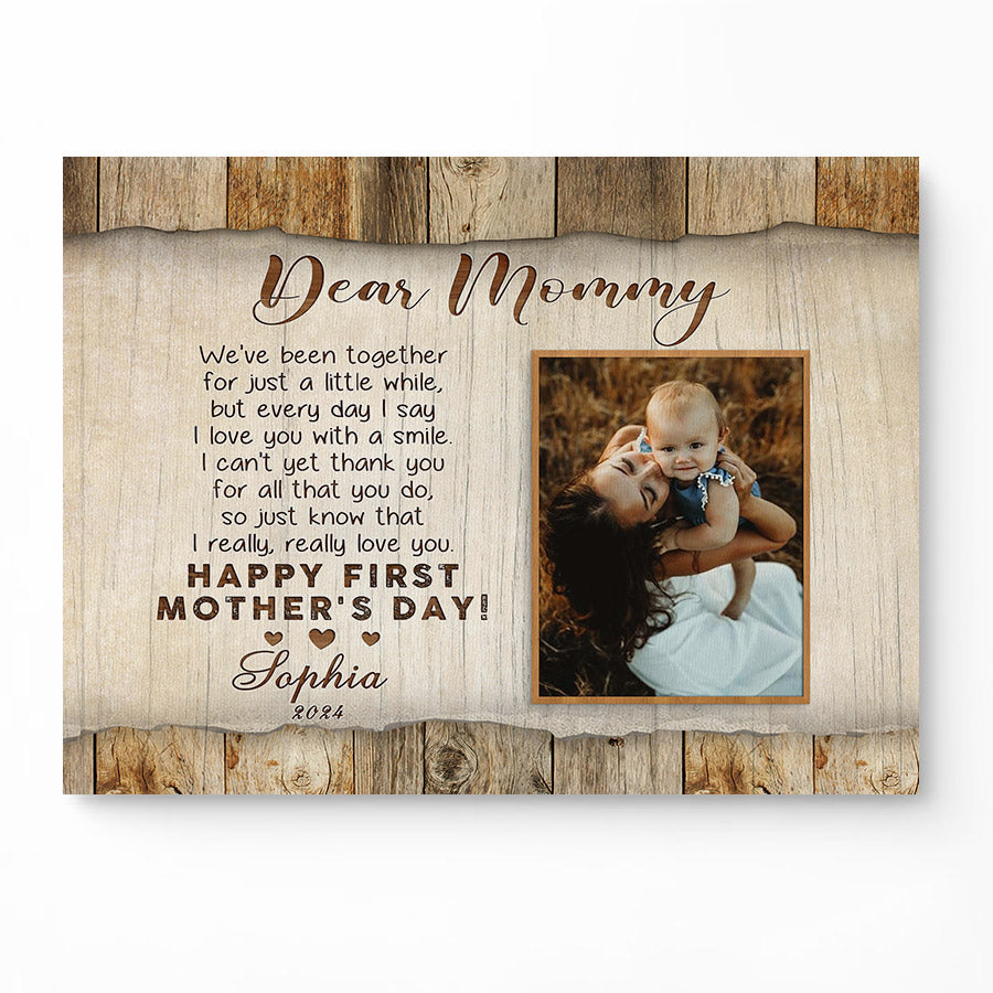 First Mothers Day Gift | Dear Mommy New Mom Canvas