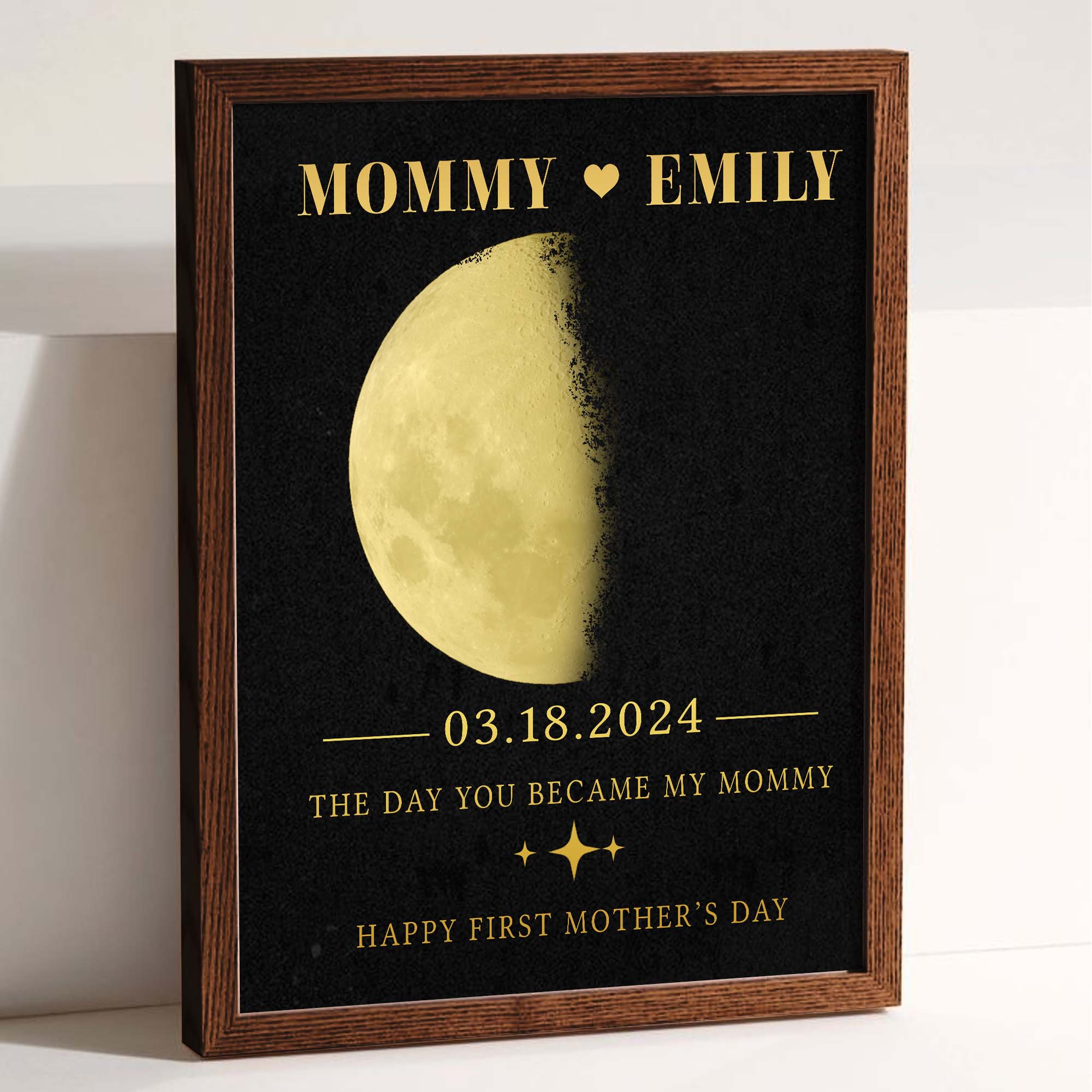 First Mothers Day Gift | Custom Moon Phase By Date Mothers Day Canvas