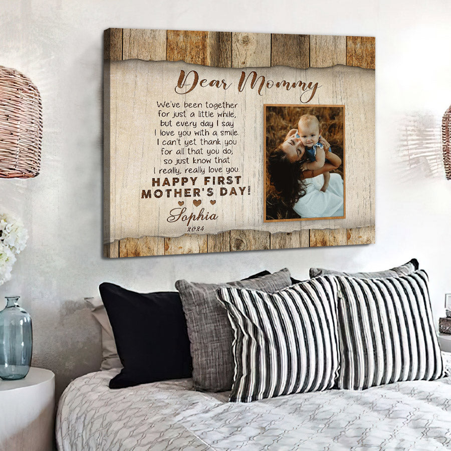 First Mothers Day Gift | Dear Mommy New Mom Canvas