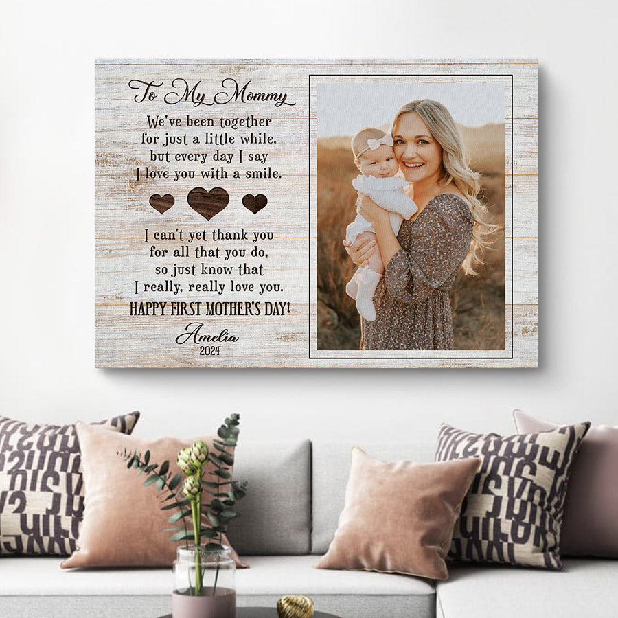 First Time Mothers Day Gift | To My Mommy Mothers Day Wall Art
