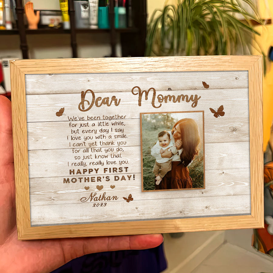 First Time Mothers Day Gift | Dear Mommy Custom Photo Canvas Mothers Day Gift