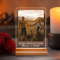 First Valentine’s Day Gift for Boyfriend Personalized | Custom Photo Night Light