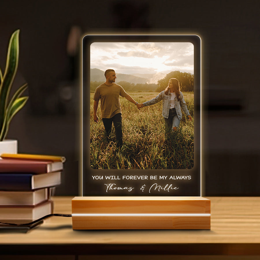 First Valentine’s Day Gift for Boyfriend Personalized | Custom Photo Night Light