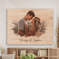 First Valentines Day Gifts for Boyfriend Personalized | Custom Photo Canvas Prints