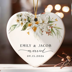 Custom Married Ornament | Married Ceramic Ornament