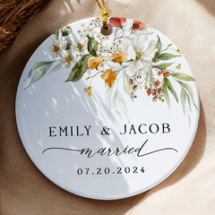 Custom Married Ornament | Personalized Mr Mrs Wedding Ornament