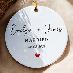 Custom Married Ornament | Wedding Couple Ornament