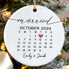 Custom Married Ornament | Wedding Calendar Gift