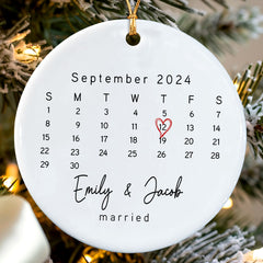 Custom Married Ornament | Wedding Date Ornament