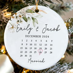 Custom Married Ornament | Wedding Calendar Ornament