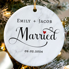 Custom Married Ornament | Personalized Wedding Gift