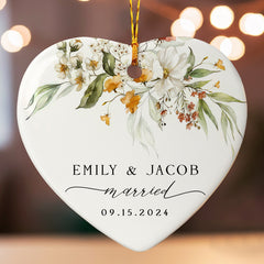 Custom Married Ornament | Married Ceramic Ornament