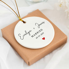 Custom Married Ornament | Wedding Couple Ornament