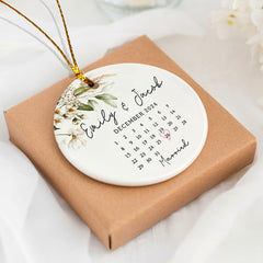Custom Married Ornament | Wedding Calendar Ornament