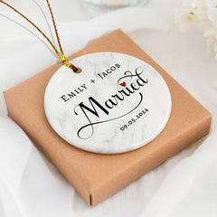 Custom Married Ornament | Personalized Wedding Gift