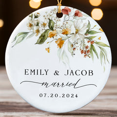 Custom Married Ornament | Personalized Mr Mrs Wedding Ornament