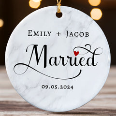 Custom Married Ornament | Personalized Wedding Gift
