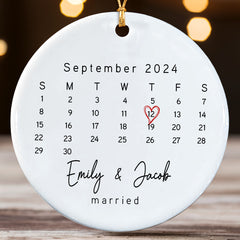 Custom Married Ornament | Wedding Date Ornament