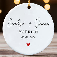 Custom Married Ornament | Wedding Couple Ornament