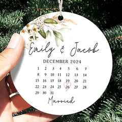 Custom Married Ornament | Wedding Calendar Ornament