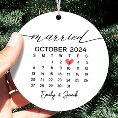 Custom Married Ornament | Wedding Calendar Gift