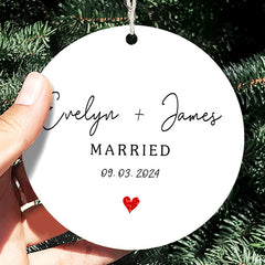 Custom Married Ornament | Wedding Couple Ornament